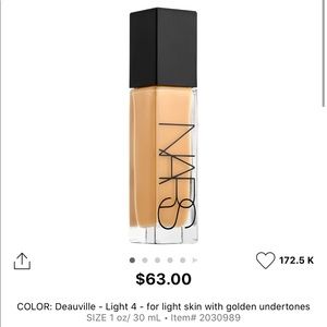 Nars natural radiant long wear foundation.